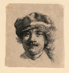 Self Portrait Wearing a Soft Cap: Full Face, Head Only