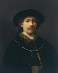 Self Portrait with Beret and Two Gold Chains