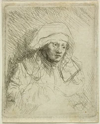 Sick Woman with a Large White Headdress (Saskia)