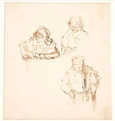 Sketch with Two Studies of a Woman and One Study of a Man