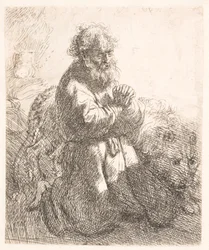 St. Jerome Kneeling in Prayer, Looking Down