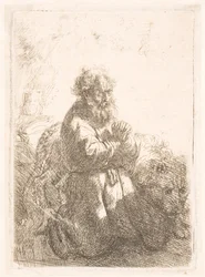 St. Jerome Kneeling in Prayer, Looking Down