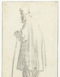 Standing Man with a Stick, Facing Left