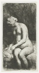 Woman Bathing Her Feet at a Brook