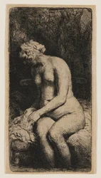Woman with Her Feet in a Brook