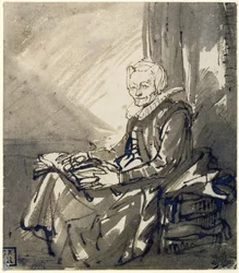 Woman with an Open Book on Her Lap
