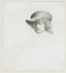 Self-Portrait with Soft Hat and Embroidered Cloak