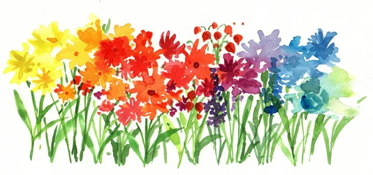 Rainbow Garden Flowers