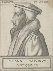 Jean Calvin, theologian and primary force in the Protestant Reformation, aged 53