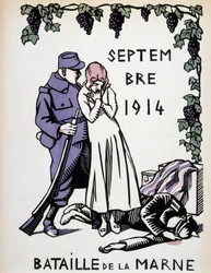 September 1914: Battle of the Marne - drawing by Herman Paul, in 