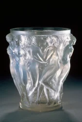 Bacchantes vase in opalescent glass