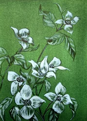 Green Botanical Blossoms