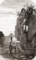 Clivus Victoria on the Palatine Hill, Rome, Italy in the Late 19th Century