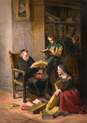 The Priest Pero Perez and the Barber Nicolas Inspecting the Books in Don Quixote