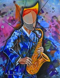 Abstract Jazz Saxophonist