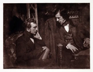 Two men in conversation: Dr Samuel Brown (1817-1856) and Reverend George Gilfillan (1813-1878), photograph circa 1840