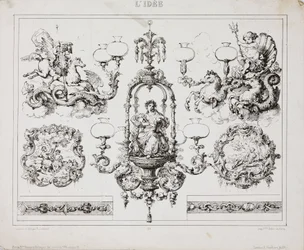 Gas or Oil Chandeliers, Paris, France, c 1860