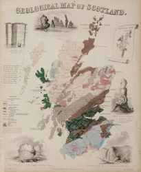 Geological Map of Scotland, c 1850s