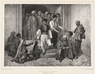 Tatars Coming Out of the Mosque, Baghtcheh-Sarai, Crimea