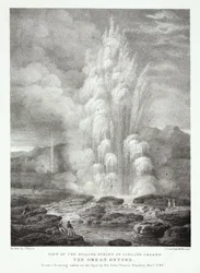 View of the Boiling Spring in Iceland Called the Great Geyser