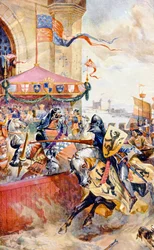 A Joust on Tower Bridge, illustration from 