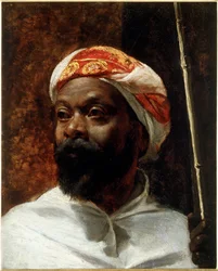 Portrait of an Arab Man. Painting by Richard Beavis (1824-1896). Private Collection.