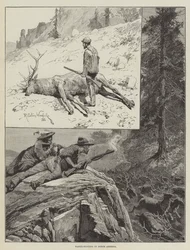 Wapiti-Hunting in North America (engraving)