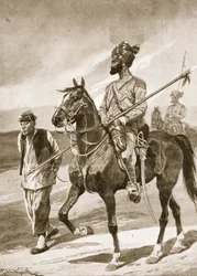 A Bengal Lancer and his Boxer Captive, illustration from 