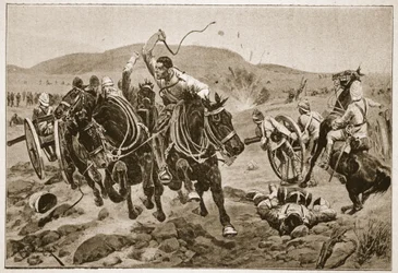 Field Artillery Coming into Action, Illustration from 