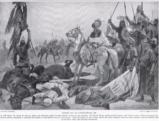 Hyder Ali at Conjeveram in 1780, illustration from Hutchinson