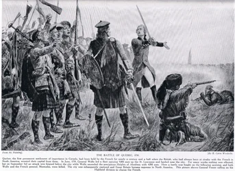 The Battle of Quebec, 1759, illustration from 