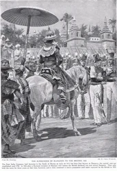 The surrender of Rangoon to the British, 1824, illustration from 