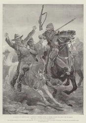 An Incident at Elandslaagte, a Veterinary Corporal of the 5th Lancers Spearing Two Boers with One Thrust
