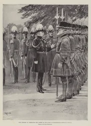 King Edward VII inspecting the Yeomen of the Guard at Marlborough House on 25 June