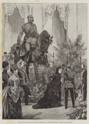 Opening of the Colonial and Indian Exhibition at South Kensington, Arrival of the Queen