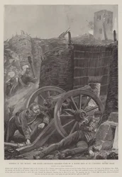 Roberts in the Mutiny, the Young Lieutenant knocked over by a Round Shot in No 2 Battery, before Delhi