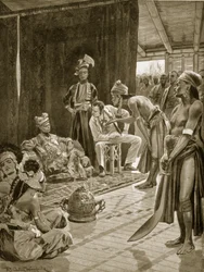 Sir James Brooke in Borneo, 1842, illustration from 