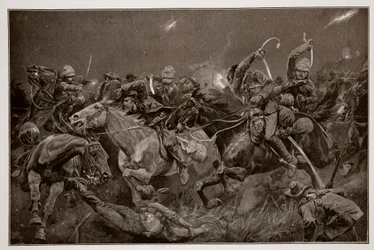 The night charge of the 19th Hussars near Lydenberg on 7th November, 1900
