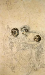 The Countess of Hopetoun with Her Daughters Jasmin and Lucy