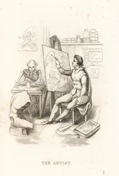The Skeleton of Death and the Artist (engraving)