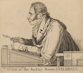Sir Matthew Wood; A view in the Justice Room, Guildhall