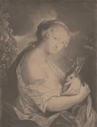 Autumn: A Young Woman Holding a Rabbit
