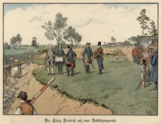 Frederick the Great of Prussia Inspecting Civil Engineering Works