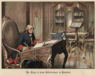 King Frederick the Great of Prussia in His Study at Sanssouci