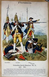 Prussian Grenadier Guards and Officers in 1745, c.1890