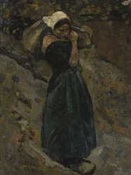 A Peasant Woman Carrying a Sack