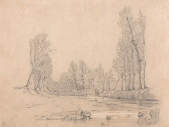 A Wooded Stream and a Farmhouse in Normandy