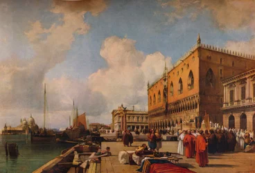 Venice: Ducal Palace with a Religious Procession