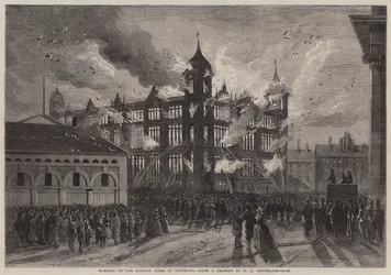 Burning of the Sailors Home at Liverpool