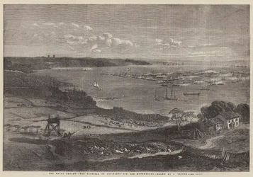 The Naval Review, the Flotilla of Gun-Boats off the Motherbank